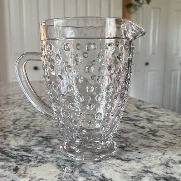 Large 40.5 oz Glass Hobnail Pitcher - Picture 9 of 13